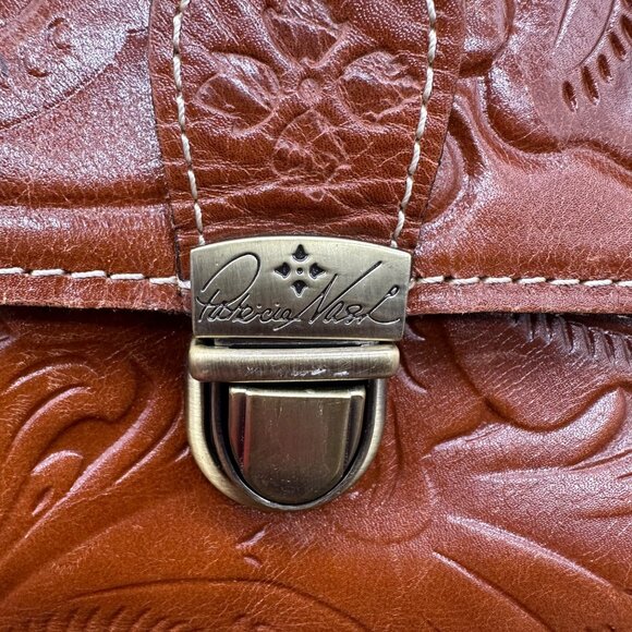 Patricia Nash Embossed Leather Crossbody Shoulder Bag Floral Purse Wristlet - Picture 6 of 12